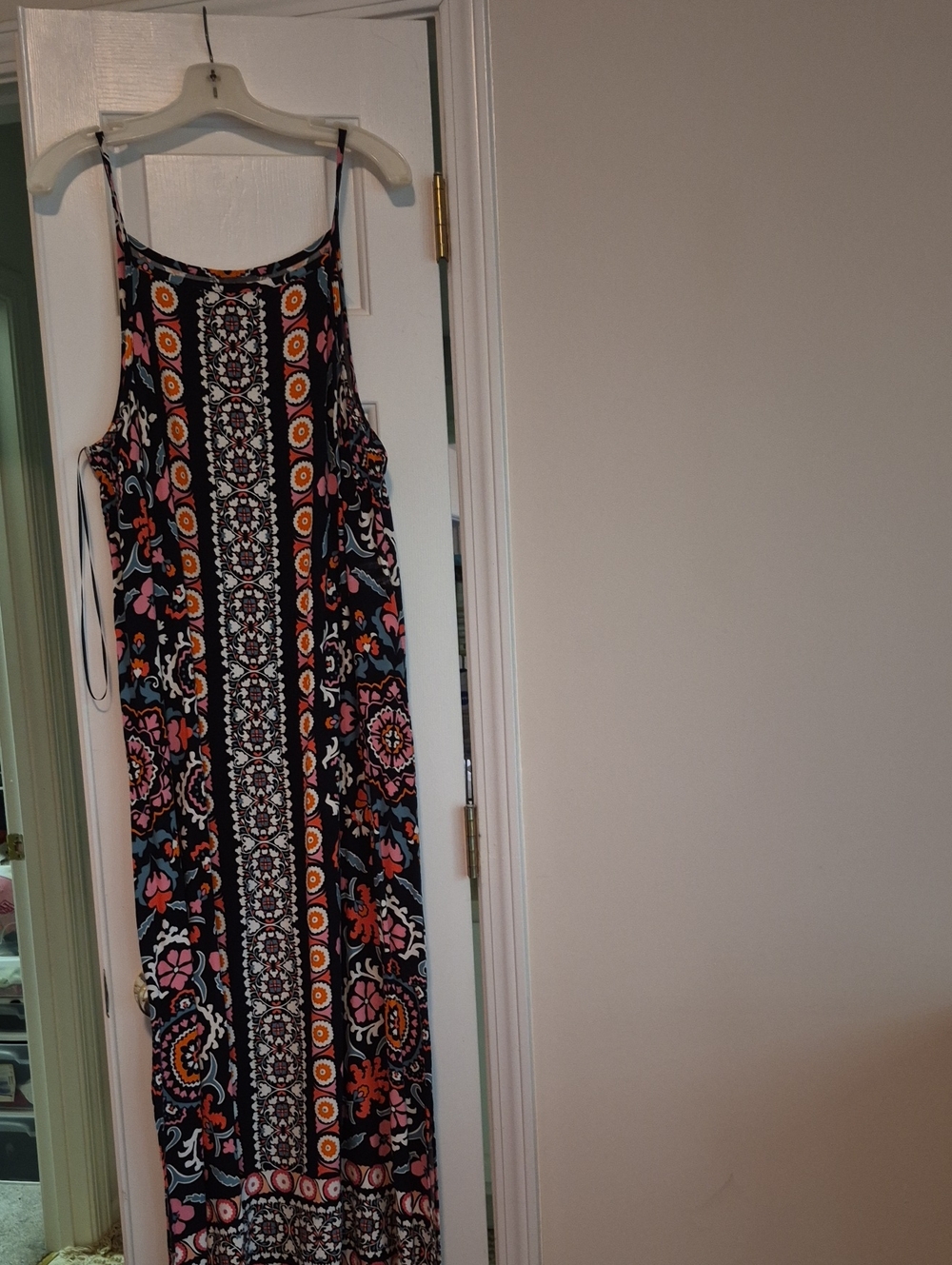 Vince Camuto Black Maxi Dress with Multicolor Floral & Geometric Print